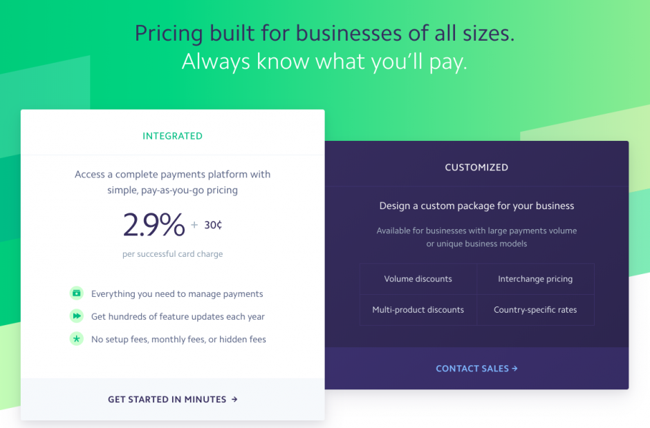 Stripe Pricing Page