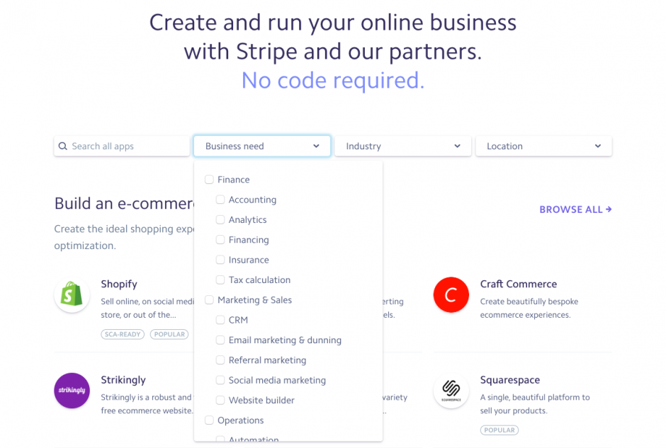 Stripe Integrations List
