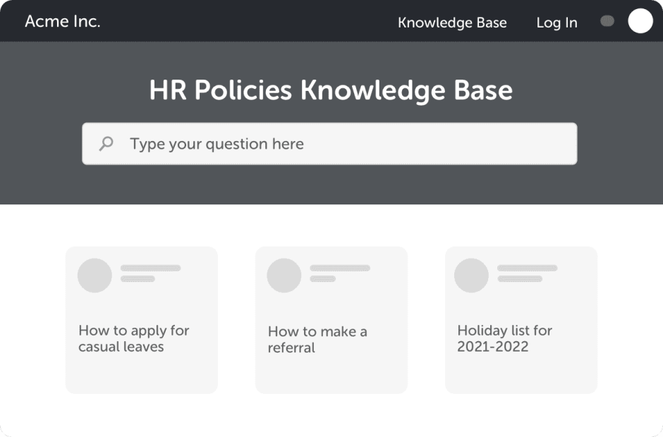 Knowledge base for HR support processes