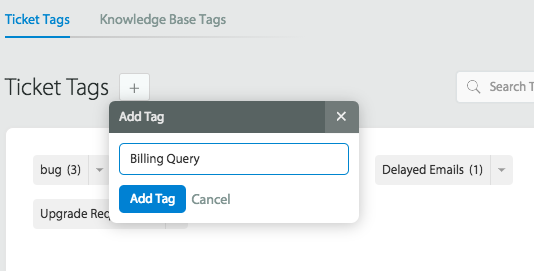 Showcases the different type of tags available