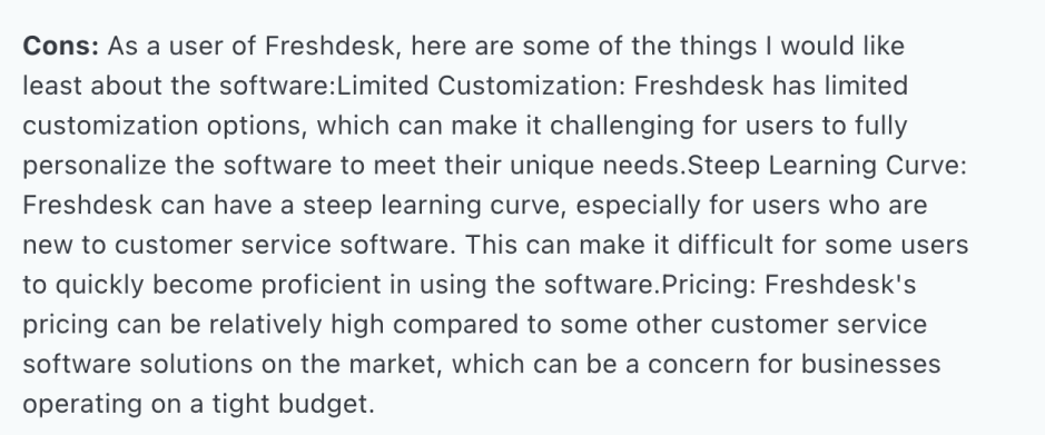 Freshdesk helpdesk user review