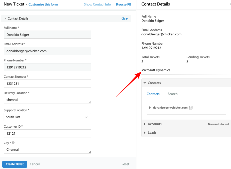 MS Dynamics date on tickets